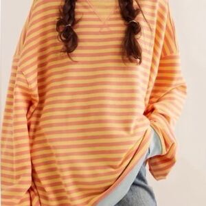 FP Movement by Free People classic striped oversized crew neck